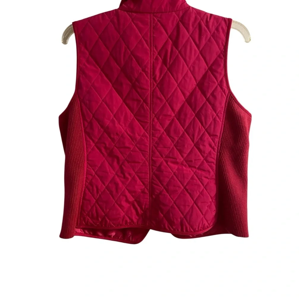 Talbots Petites Hot Pink Quilted Shell Vest Medium petite